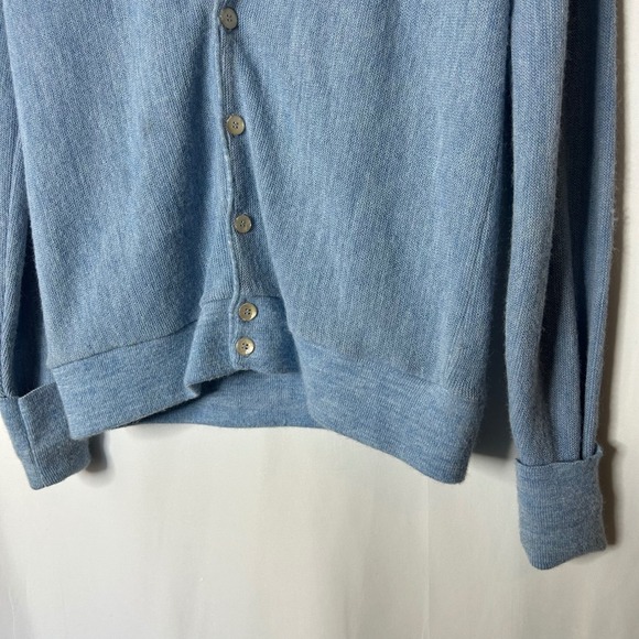Christian Dior Mens Cardigan Size L Sweater Light Blue Acrylic V Neck Button Up - Picture 3 of 8